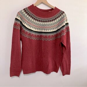 Weatherproof Women's Red Patterned Oversized Sweater Size Small